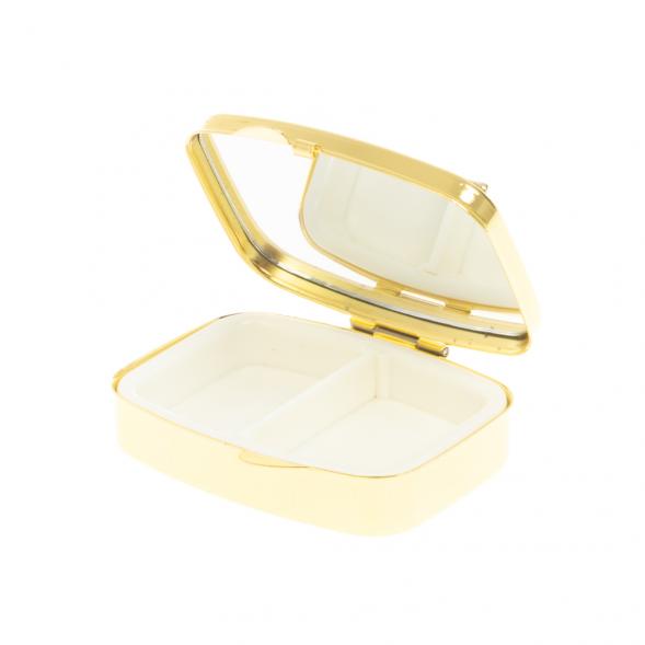 Таблетница на 2 отделения змеевик с ящерицей цвет золото 127229