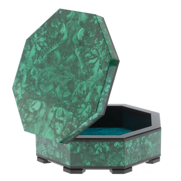 Шкатулка из малахита &amp;quot;Восьмигранная&amp;quot; 13,5х13,5х5,5 см 127943