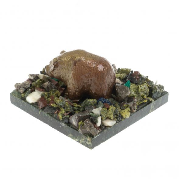 Сувенир &amp;quot;Мишка у камня&amp;quot; змеевик 116049