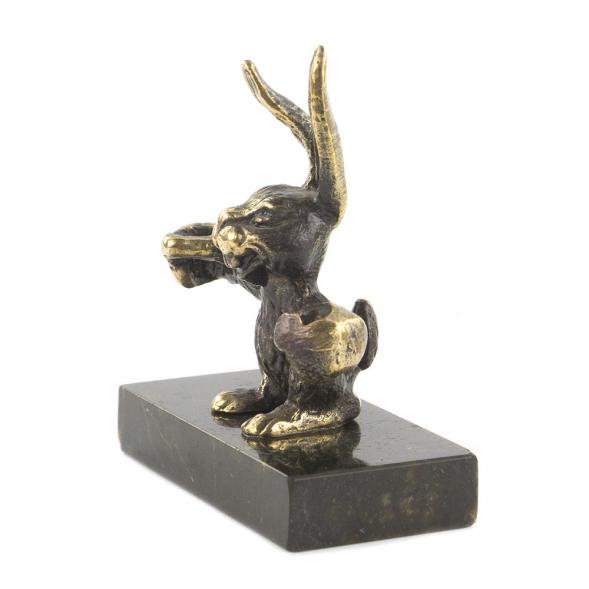 Статуэтка из бронзы и змеевика &amp;quot;Заяц боксер&amp;quot; 116184