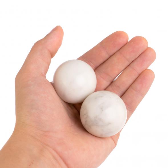 Шары для массажа 4 см из белого мрамора 2 шт 125863