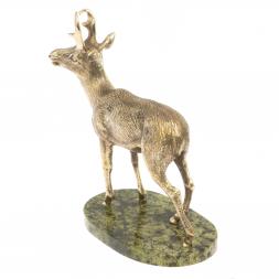 Статуэтка из бронзы &amp;quot;Лесная коза&amp;quot; змеевик