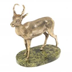 Статуэтка из бронзы &amp;quot;Лесная коза&amp;quot; змеевик