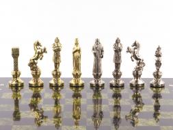 Шахматы "Ренессанс" доска 36х36 см змеевик фигуры цвет золото / серебро