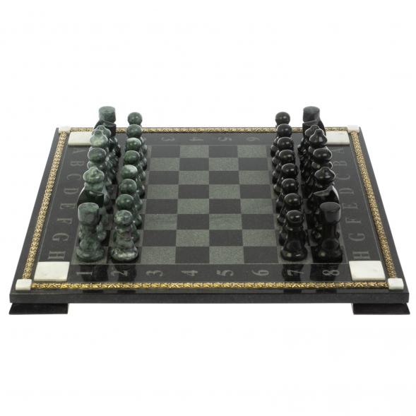 Шахматы &amp;quot;Турнирные&amp;quot; с багетом змеевик гранит 128863