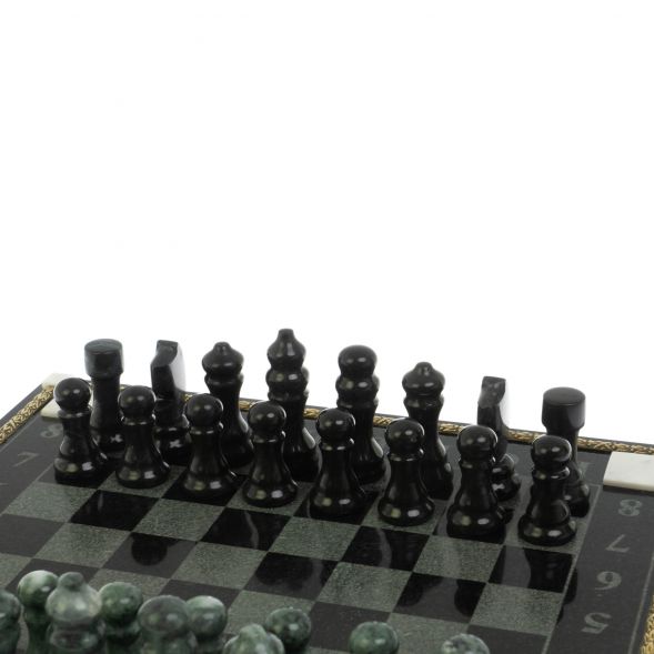 Шахматы &amp;quot;Турнирные&amp;quot; с багетом змеевик гранит 128863