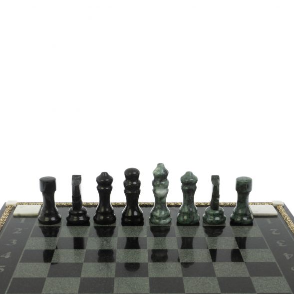 Шахматы &amp;quot;Турнирные&amp;quot; с багетом змеевик гранит 128863