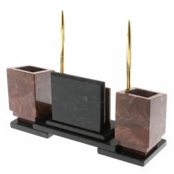 Настольный набор "Офисный" с гербом РФ из лемезита