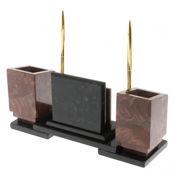 Настольный набор &amp;quot;Офисный&amp;quot; с гербом РФ из лемезита 129433