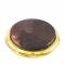 Зеркало карманное круглое с накладкой из яшмы, золотистое