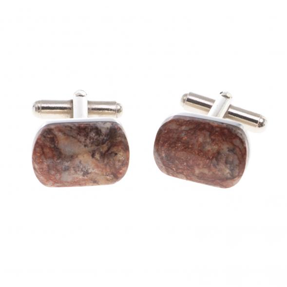 Запонки камень авантюрин закругленные 124432