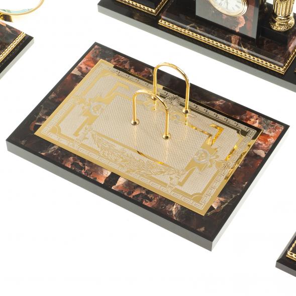 Настольный набор из камня яшма &amp;quot;Георгий Победоносец&amp;quot; 116474