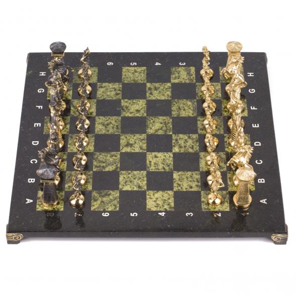 Шахматы &amp;quot;Викинги&amp;quot; из змеевика 40х40 см 118067