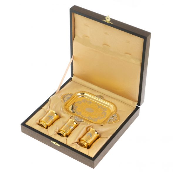 Набор &amp;quot;3 стопки на подносе&amp;quot; 25 мл Златоуст 128096