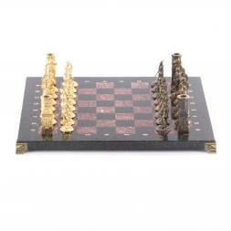 Шахматы с бронзовыми фигурами &amp;quot;Спарта&amp;quot; камень креноид 40х40 см