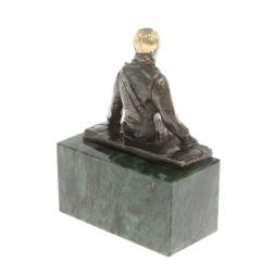 Статуэтка "Монтажник" змеевик бронза 6х3х7,5 см