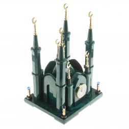 Часы "Мечеть" камень змеевик малая