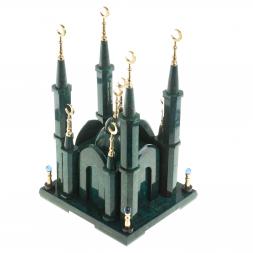 Часы "Мечеть" камень змеевик малая