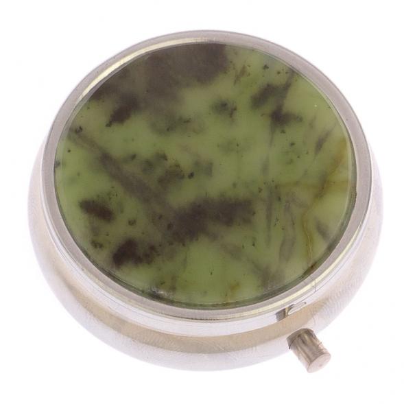 Таблетница на 3 отсека круглая нефрит 124114