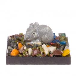 Сувенир &amp;quot;Заяц у камня&amp;quot; змеевик