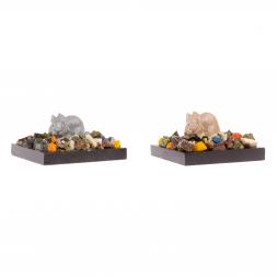 Сувенир &amp;quot;Заяц у камня&amp;quot; змеевик