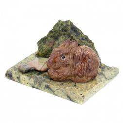 Сувенир &amp;quot;Заяц у камня&amp;quot; змеевик