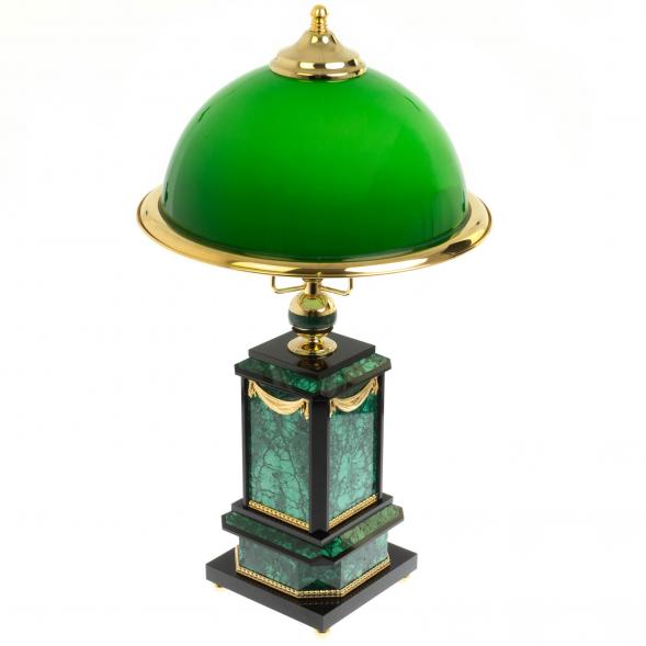 Письменный набор &amp;quot;Президентский&amp;quot; из малахита с лампой 116477