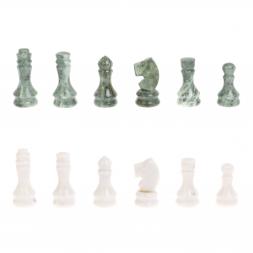 Каменные шахматы &amp;quot;Традиционные&amp;quot; доска 40х40 см мрамор шабовский змеевик