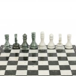 Каменные шахматы &amp;quot;Традиционные&amp;quot; доска 40х40 см мрамор шабовский змеевик