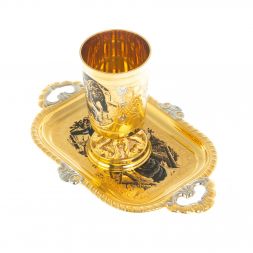 Набор &amp;quot;Охота&amp;quot; стакан на подносе 130 мл Златоуст