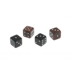 Кубики зарики 1 см коричневые и черные 4 шт
