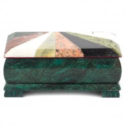 Шкатулка для денег &amp;quot;Купюра&amp;quot; с мозаикой змеевик 19х9,5х8 см