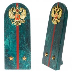 Сувенир погон &amp;quot;Лейтенант МВД&amp;quot; камень змеевик