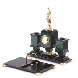 Письменный прибор из малахита &amp;quot;Фемида - богиня правосудия&amp;quot;