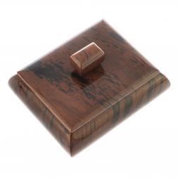 Шкатулка камень обсидиан коричневый 11,5х9,5х7 см