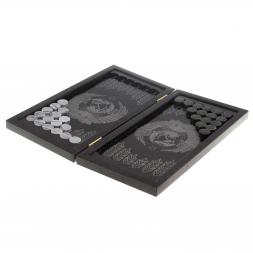 Нарды с гравировкой &amp;quot;Герб СССР / герб РФ&amp;quot; камень гранит