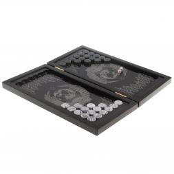 Нарды с гравировкой &amp;quot;Герб СССР / герб РФ&amp;quot; камень гранит