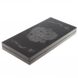 Нарды с гравировкой &amp;quot;Герб СССР / герб РФ&amp;quot; камень гранит