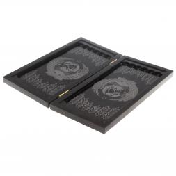 Нарды с гравировкой &amp;quot;Герб СССР / герб РФ&amp;quot; камень гранит