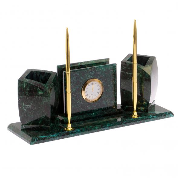 Мини-набор с часами камень змеевик 125319