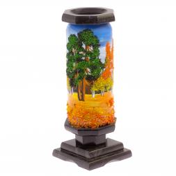Ваза из камня &amp;quot;Осенний пейзаж&amp;quot; 8,5х8,5х21,5 см