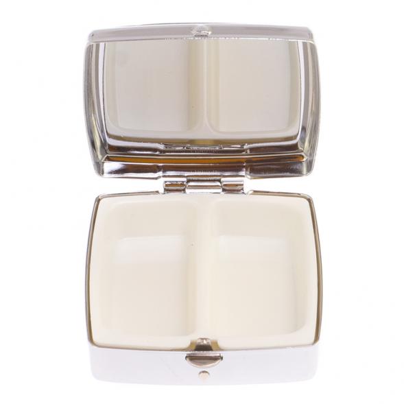 Таблетница на 2 отделения камень зеленый апатит цвет серебро 125950