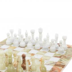 Каменные шахматы &amp;quot;Классические&amp;quot; доска 38х38 см оникс мрамор