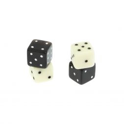 Кубики зарики 1 см черные и белые 4 шт