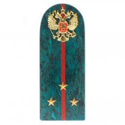 Сувенир погон &amp;quot;Ст. Лейтенант МВД&amp;quot; камень змеевик