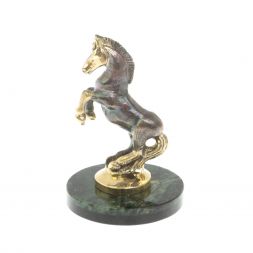 Статуэтка из бронзы &amp;quot;Лошадка&amp;quot; на подставке из нефрита