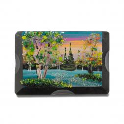 Шкатулка с расписной крышкой " Весна" 10х8х7 см