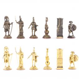 Шахматы из бронзы &amp;quot;Спарта&amp;quot; доска из камня 40х40 см