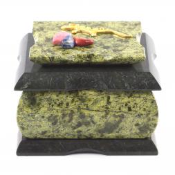 Шкатулка для украшений "Оригинал" змеевик 10х8х7,5 см