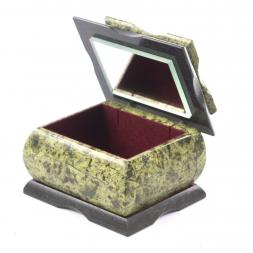 Шкатулка для украшений "Оригинал" змеевик 10х8х7,5 см